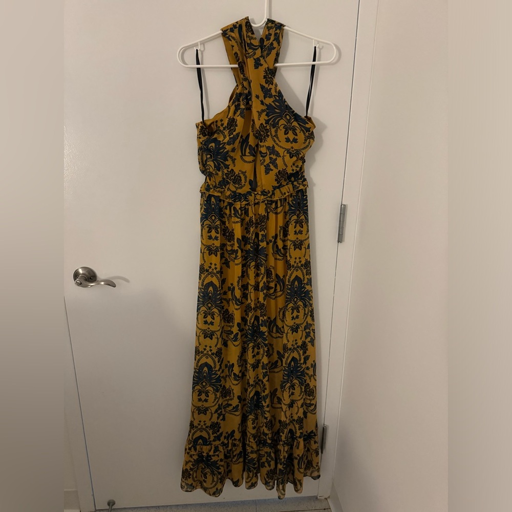 Maxi blue & gold dress